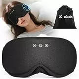 LC-dolida 3D Bluetooth Schlafmaske mit Kopfhörern für Frauen und Herren,Totale Lichtblockade & Ganznachtkomfort Schlaf Augenmaske Schlafkopfhörer Weiche Kopfhörer zum Schlafen für das Reisen,Bett