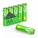 GP Charge&Save AA Akku NiMH 6 Stück | 1300mAh vorgeladen, langlebig & stabil, optimierte Kapazität für Geräte des täglichen Gebrauchs | für Solarlampen, PC-Zubehör etc. | Akku AA 1,2V (6 Stück)