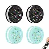 KYLOS 4 Stück Squeeze Toys, Squishy Spielzeug, Keks Stressabbau Spielzeug, Ultraweiches Dekompressionsspielzeug In 2 Blau + 2 Schwarz, 3.8Cm Länge 1Cm Höhe