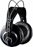 AKG K240 MKII Professioneller halboffener Over-Ear-Studiokopfhörer, selbstjustierender Kopfbügel, Hochleistungsdesign, 3mm und 1/4'-Adapter - Schwarz und Blau