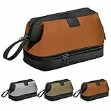 Lermende Kulturtasche für Männer: Reisetasche mit großem Fassungsvermögen, wasserdichte Kosmetiktasche aus Nylon, multifunktionaler Kulturbeutel-Organizer. (Orange)