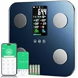 Onherm Körperfettwaage mit Großen Display, Ultra Precision Waage mit Körperfett und Muskelmasse, Personenwaage mit Körperfettanalyse, Waage Personen kann den Körperfett, BMI, 180kg/400lb