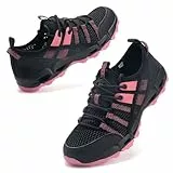 ziitop Damen-Wanderschuhe, Wasserschuhe für Damen, schnelltrocknend, Outdoor-Sport-Sneaker, rutschfest, leicht, atmungsaktiv, Sommer, Trekking und Wandern, Klettern, Schwarze Rose, 37 EU