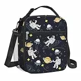 Clastyle Weltraum Isolierte Lunchtasche Kinder Klein Kühltasche Stern für Jungen Mädchen Wasserdichte Lunch Bag für Picknick Schulen, Astronaut Planet