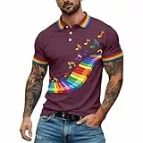 QJDFLL 2026 Poloshirt Herren Schwarz Herren Polohemd mit Monatsdruck Bequemes Oberteil Spezialmaterialmix Sportliche Passform für Den Alltag (L)