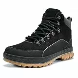 Wondamo Herren Winterstiefel Warm Gefüttert Leichte Schneestiefel Wasserdicht rutschfest Winterschuhe Outdoor Winterboots für Herren,Schwarz,44 EU