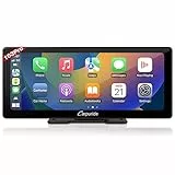 Carpuride W103 Pro Drahtloser Bluetooth Übertragung Tragbarer Carplay & Andorid Auto Autoradio, 10.3 Zoll 1080P Touchscreen mit Spiegelung,Unterstützt LKW-Armaturenbrettmontage