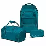 Satch Pack Schulrucksack Set 3tlg. inkl. Schlamperbox und Sporttasche (Deep Petrol)