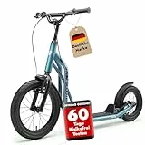 STAR SCOOTER Kinder Tret Roller ab 7-8 Jahre | 16/12 Zoll Mixed City Kick Scooter Luftreifen | Blau