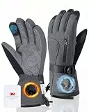 GXCROR Winterhandschuhe für Herren & Damen, wasserdichte Touchscreen Skihandschuhe mit 3M Thinsulate -30°C Wärme, Winddichte Kälteschutz-Handschuhe für Ski, Snowboard, Arbeit im Freien