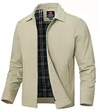 YSENTO Herren Jacke Bomberjacke Sommer Leichte Übergangsjacke Fliegerjacke Windbreaker Blouson Jacke(Hell Khaki,3XL)