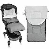 Vicloon Winterfußsack, Übergangsfußsack für Kinderwagen Buggy, Warmes Fußsack Buggy mit Reißverschluss und Kapuze, Universal Winterfußsack für alle Kinderwagen (Grau)