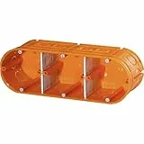 f-tronic Unterputz-Gerätedose massiv, 3-Fach, 63mm tief, UP30, Inhalt: 5, Schwarz, 5 Stück