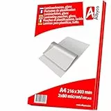 Albyco Laminierfolien, Laminiertaschen - Format A4, 216x303 mm - Dicke 2x80 (160) Mikron - Glänzend - 100 Stück - Transparent