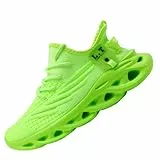 ZDFQLGV Modische lässige Fitness Laufschuhe Sneakers für Herren Leichte atmungsaktive Wander Arbeiten Sportschuhe Weiche Bequeme rutschfeste verschleißfeste Tennisschuhe Fluoreszierendes Grün EU 41
