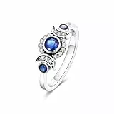 QIKAOLA Silber Ringe für Frauen 925 Sterling Silber Ringe Erklärung Ringe stapelbar Ringe für Jugendliche Mädchen Eternity Band Ringe
