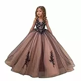 Aibaowedding Prinzessinnenballkleid Mit Stickereien Spitze Blumenmädchenkleid Brautjungfern Elegantes Abend Für Feierlichkeiten Festkleid (Bildfarbe, 6-7Y)