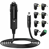 12V 2A KFZ Ladegerät 5,5 X 2,1mm, Auto DVD Player Ladekabel mit 8 Tips, 1,5 Meter Kabel Anzünder Adapter Stecker, Netzkabel Zigarettenanzünder für Router GPS Kamera Lautsprecher LED Lichtleisten