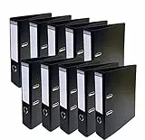 Exacompta 53741E 10er Pack Premium PVC-Ordner Prem´Touch. 7 cm breit DIN A4 Ringordner Aktenordner Briefordner Büroordner Plastikordner Schlitzordner schwarz