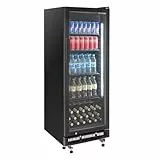 GastroHero Getränkekühlschrank GKSE230| 230 Liter | Flaschenkühlschrank mit Glastür & LED Beleuchtung | abschließbar | schwarz | Bierkühlschrank 0 bis +8 °C | Gewerbekühlschrank Gastro