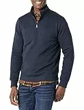 Amazon Essentials Herren Langärmliges Fleece-Sweatshirt Mit Viertelreißverschluss, Marineblau, XL