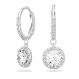 Swarovski Una Angelic Drop-Ohrhänger, Rundschliff, Weiß, Rhodiniert