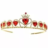 FRCOLOR Bridal Tiara Strass Crown Red Crystal Queen Crown Tiaras Und Kronen für Frauen Hochzeit Königin Krone Tiara für Hochzeit Prom Party