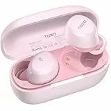 TOZO A1 In-Ear Kopfhörer Kabellos Bluetooth 5.3 mit 2 Mikrofonen für KI-Anrufe, App-Steuerung, 30 Std. Wiedergabe, IPX5 Wasserdicht, Tiefer Bass, Leicht und Bequem für kleine Ohren – Roségold