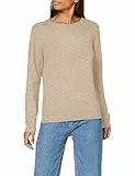 Vila Damen Strickpullover Rundhalsausschnitt O-Neck L/S Knit Top,Natural Melange,L
