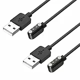 Ermorgen 2 Stück USB Kabel kompatibel mit Nerunsa Smartwatch P66, P66D / P66B / P66E / P66DMB / P66RD Ladegerät, geflochtenes Kabel, verschleißfest, 3,3 FT / 1 m, Schwarz