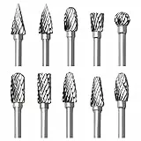 Hartmetall Frässtifte Set für Dremel, 10 Stück Holz Metall Fräser mit 1/8' Schaft für DIY-Holzbearbeitung, Schnitzen, Gravieren, Bohren, Metallbearbeitung