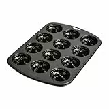 Original Kaiser Inspiration Mini Gugelhupfform Blech für 12 Muffins, Muffin Backblech 38x27 cm, Standardgröße, Cupcake Formen klein,antihaftbeschichtet, kurze Backzeit, Schwarz