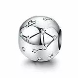 LaMenars Damen 12 Konstellationen Sternzeichen Stern Bead Charms 925 Sterling Silber Anhänger für Pandora, Chamilia & European Charm Armbänder & Halsketten (die Waage: 9.23.-10.23)
