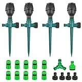 4Pcs Multifunktion Garten Sprinkler,Wassersprenger Garten,360° Sprühregner mit Schlauchkupplung1/2 und Y,Versenkt Sprinkler Rasensprenger,Rasensprenger Kleine Fläche,Gartensprenger für Rasen
