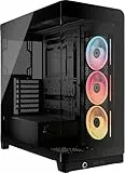 CORSAIR Frame 4500X LX-R RGB LINK Panoramaglas Mid-Tower-PC-Gehäuse – InfiniRail Lüftermontagesystem, Passend für Zwei 360 mm Radiatoren, GPU Anti-Sag, Enthält 3X LX120R RGB LINK Lüfter – Schwarz