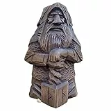 HELEVIA Odin Thors Harz-Wikinger-Statue, Harz-Speerkämpfer-Skulptur, Nordische Kriegerfigur, Kunsthandwerk-Ornamente, für Zuhause, Outdoor, Gartendekoration (Donner – Hammer)
