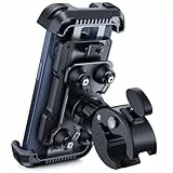 Lamicall Motorrad Handyhalterung, Handyhalter Fahrrad - [2025 Doppelt Vibrationsgedämpft] Handy Motorradhalterung, 360° Drehbar 15-40mm Lenker Halter für iPhone 16 15 14, Samsung, 4,7-6,8' Smartphone