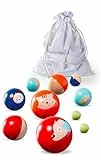 Eichhorn Outdoor Boccia - 100004462 - Kinder Wurfspiel, Spiel bestehend aus 8 Wurfkugeln, Start und Zielkugel,mit Transportbeutel, Hartholz, Für Kinder ab 3 Jahren