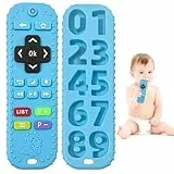 0-12 Monate Silikon-Baby-Zahnungsspielzeug, Silikon-Baby-Zahnungshilfe-Spielzeug, Kauspielzeug, Beruhigungssets, BPA-frei/einfrierbar/spülmaschinen- und yingermoyawanju (azurblau)