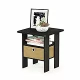 Furinno Andrey Beistelltisch Nachttisch mit Schublade, Espresso/Braun