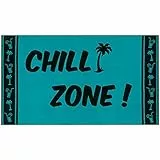 Delindo Lifestyle Frottee Strandtuch Tropical Chill Zone türkis, 100% Baumwolle, Strandlaken ist 100 x 180 cm groß
