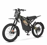 OUXI 2000 Offroad E-Bike Dirtbike Elektrofahrrad, 150Nm Drehmoment, 48V 30Ah Akku, 25 Zoll Reifen, Hydraulische Scheibenbremsen, Vollfederung, mit Blinker, E-Motocross (Orange)