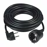 REV Verlängerungskabel - Verlängerung 10m mit Winkelstecker, 3680W - schwarz