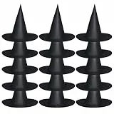 jerbro 12er Hexenhut Schwarzer faltbarer Zauberhut für Halloween Kostümpartys Karnevalshut Hexenkostüme Party Hüte Kostüm Zubehör Cosplay
