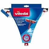 Vileda Profi Fensterwischer 2in1, Fensterabzieher und Einwascher mit Mikrofaserbezug, Fensterputzer für streifenfreie Fenster