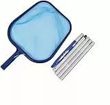 Flearitzo Pool Kescher - Kescher Teich Algenkescher 160 cm lang mit Teleskopstange Pool Kescher Feinmaschiges Nylon-Netz Geeignet für Pool Algen Bestway Pool Kinderplanschbecken