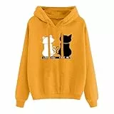 Ozonee Damen Hoodie Kapuzenpullover lang,Hoodie Damen Kapuzenpullover Langarm Winter Klamotten Zipper Baumwoll Fleece Sweatshirt Comfy Cropped Streetwear Y2K Ausgefallene Outfits