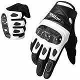 WTACTFUL Motorrad Handschuhe Herr, Leder motorradhandschuhe Sommer Touchscreen Atmungsaktive für Motorrad, Moped, Motorcycle, Mountainbike Schwarz M