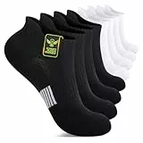 FALARY Sportsocken Sneaker Socken Herren Damen 47-50 Laufsocken Sneakersocken Kurze Socken Running Atmungsaktives Baumwollsocken Activewear Knöchelsocken Halbsocken 8 Paar Weiß Schwarz