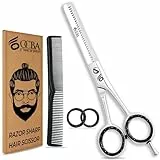 Friseurschere - OCBA Professionelles 6' Haarschneideschere & Haarschere - Haarschere Perfektes Design für Friseure & Salons - Haarschneideschere für Männer und Frauen (6 Zoll Silberausdünnung)